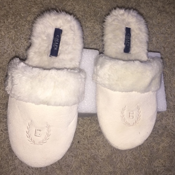 white bed slippers